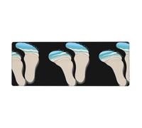 BROLEO Big Footprints on The Beach Printing Extra Large Mouse pad, Computer Office Anti Slip Gaming Keyboard Thickened Version 12x31.5in