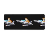 BROLEO Big Tiger On The Spaceship Printing Extra Large Mouse Pad, Computer Office Anti Slip Gaming Keyboard Thickened Version 12x31.5in