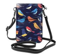 BROLEO Bird'S Stance Printing Small Leather Women'S Crossbody Flip Phone Bag, Waterproof And Durable