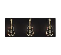 BROLEO Black Guitar Printing Extra Large Mouse Pad Strong Adhesion, Durable, Precise Locking Edge 12x31.5in