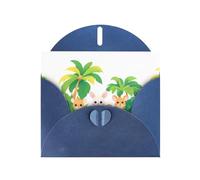 BROLEO Blue Greeting Card A happy paradise for small animals Prints Perfect for Valentine's Day, Wedding Anniversary & Party Invitations