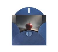BROLEO Blue Greeting Card Apple on the book Prints Perfect for Valentine's Day, Wedding Anniversary & Party Invitations
