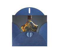BROLEO Blue Greeting Card Fireflies in the stars Prints Perfect for Valentine's Day, Wedding Anniversary & Party Invitations