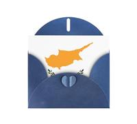 BROLEO Blue Greeting Card Flag of Cyprus Prints Perfect for Valentine's Day, Wedding Anniversary & Party Invitations