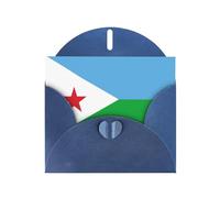 BROLEO Blue Greeting Card Flag of Djibouti Prints Perfect for Valentine's Day, Wedding Anniversary & Party Invitations