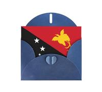 BROLEO Blue Greeting Card Flag of Papua New Guinea Prints Perfect for Valentine's Day, Wedding Anniversary & Party Invitations