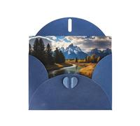 BROLEO Blue Greeting Card grand teton national park Prints Perfect for Valentine's Day, Wedding Anniversary & Party Invitations