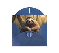 BROLEO Blue Greeting Card Hug tree sloth Picture for Christmas, Children's Birthday, Valentine's Day, and Party Invitation
