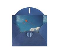 BROLEO Blue Greeting Card Kite in the sky Prints Perfect for Valentine's Day, Wedding Anniversary & Party Invitations