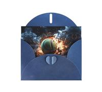 BROLEO Blue Greeting Card Lightning Fever Tennis Prints Perfect for Valentine's Day, Wedding Anniversary & Party Invitations