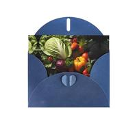 BROLEO Blue Greeting Card Lots of fresh vegetables Prints Perfect for Valentine's Day, Wedding Anniversary & Party Invitations