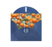BROLEO Blue Greeting Card Many Delicious Oranges Picture for Christmas, Children's Birthday, Valentine's Day, and Party Invitation