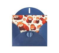 BROLEO Blue Greeting Card red panda Picture for Christmas, Children's Birthday, Valentine's Day, and Party Invitation