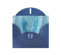 BROLEO Blue Greeting Card Sky blue wings Prints Perfect for Valentine's Day, Wedding Anniversary & Party Invitations