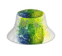 BROLEO Brazilian Fingerprint Prints Reflective Bucket Hat - Stylish and Functional Double-Sided Design for Sun Protection Black, Black, One Size