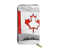 BROLEO Canadian Flag Picture Leather Long Clutch Wallet for Fashionable Girls and Women - Durable, Stylish, and Functional