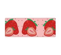 BROLEO Cartoon Strawberry Printing Extra Large Mouse Pad, Computer Office Anti Slip Gaming Keyboard Thickened Version 12x31.5in