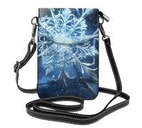 BROLEO Christmas Snowflakes printing Ladies' mobile phone with leather foreskin, crossbody flip cover, small adjustable shoulder strap