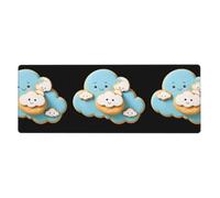 BROLEO Cloud Shaped Cookies Printing Extra Large Mouse Pad, Computer Office Anti Slip Gaming Keyboard Thickened Version 12x31.5in