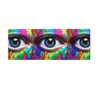 BROLEO Colorful tears Printing Extra Large Mouse pad, Computer Office Anti Slip Gaming Keyboard Thickened Version 12x31.5in