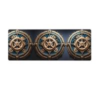 BROLEO Cool Steampunk Gears Printing Extra Large Mouse Pad Strong Adhesion, Durable, Precise Locking Edge 12x31.5in