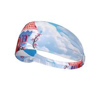 BROLEO Cottage in The Snow Printing Sports Headband for Women Sweat Proof Bandeau Summer Elastic Band