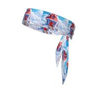 BROLEO Cottage in The Snow Printing Sports Headscarf, Casual Headband, Elastic, Sweat Absorbing, Adjustable, Anti Slip