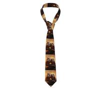 BROLEO Couple Owl Perch Tree printing Men's tie classic style suit cravat suitable for holidays and work
