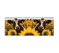 BROLEO Cow In Sunflowers Printing Extra Large Mouse Pad, Computer Office Anti Slip Gaming Keyboard Thickened Version 12x31.5in
