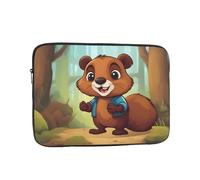 BROLEO Cute Beaver Prints Portable Shockproof Laptop Sleeve Case 12 inch for Men and Women's Business Travel, School, and Office Daily Use
