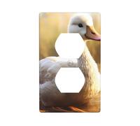 BROLEO Cute Goose Printing Double Socket Wall Panel Decorative is Durable and Suitable for Socket Light Switch Accessories 4.5x2.76in