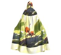 BROLEO Cute Little Ant Prints Halloween Adult Hooded Cape Cloak No Zipper, Comfortable For Costume Parties
