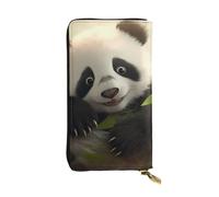BROLEO Cute Little Panda Picture Leather Long Clutch Wallet for Fashionable Girls and Women - Durable, Stylish, and Functional