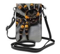 BROLEO Cute Tarantula Spider Printing Small Leather Women'S Crossbody Flip Phone Bag, Waterproof And Durable