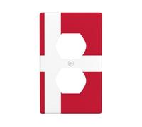 BROLEO Danish Flag Printing Double Socket Wall Panel Electrical Socket Cover Plate is Shatter Resistant and Durable 4.5x2.76in