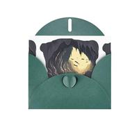 BROLEO Dark Green Greeting Card A cave full of bats Prints Perfect for Valentine's Day, Wedding Anniversary & Party Invitations