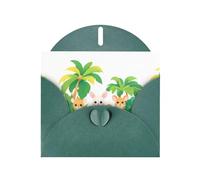 BROLEO Dark Green Greeting Card A happy paradise for small animals Prints Perfect for Valentine's Day, Wedding Anniversary & Party Invitations