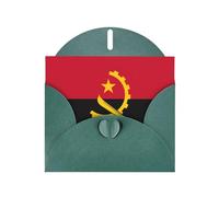 BROLEO Dark Green Greeting Card Angola Flag Prints Perfect for Valentine's Day, Wedding Anniversary & Party Invitations