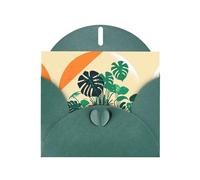 BROLEO Dark Green Greeting Card Cartoon Turtle Back Bamboo Picture for Christmas, Children's Birthday, Valentine's Day, and Party Invitation