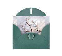 BROLEO Dark Green Greeting Card Dead branches on the snow Prints Perfect for Valentine's Day, Wedding Anniversary & Party Invitations