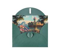 BROLEO Dark Green Greeting Card Dream playground Prints Perfect for Valentine's Day, Wedding Anniversary & Party Invitations