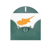 BROLEO Dark Green Greeting Card Flag of Cyprus Prints Perfect for Valentine's Day, Wedding Anniversary & Party Invitations