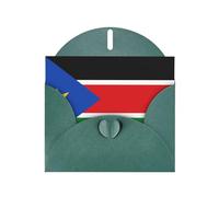 BROLEO Dark Green Greeting Card Flag of South Sudan Prints Perfect for Valentine's Day, Wedding Anniversary & Party Invitations