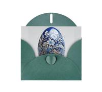 BROLEO Dark Green Greeting Card Flower patterned eggs Prints Perfect for Valentine's Day, Wedding Anniversary & Party Invitations