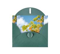 BROLEO Dark Green Greeting Card Ginkgo leaves under the blue sky Prints Perfect for Valentine's Day, Wedding Anniversary & Party Invitations