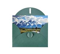 BROLEO Dark Green Greeting Card grand teton national park Picture for Christmas, Children's Birthday, Valentine's Day, and Party Invitation