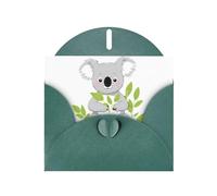 BROLEO Dark Green Greeting Card Koala from the weeds Prints Perfect for Valentine's Day, Wedding Anniversary & Party Invitations