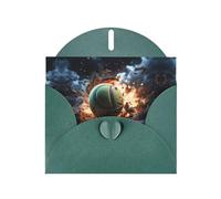 BROLEO Dark Green Greeting Card Lightning Fever Tennis Prints Perfect for Valentine's Day, Wedding Anniversary & Party Invitations