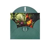 BROLEO Dark Green Greeting Card Lots of fresh vegetables Prints Perfect for Valentine's Day, Wedding Anniversary & Party Invitations