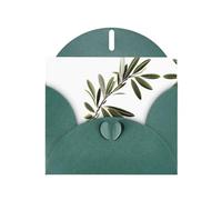 BROLEO Dark Green Greeting Card Peaceful olive branch Picture for Christmas, Children's Birthday, Valentine's Day, and Party Invitation